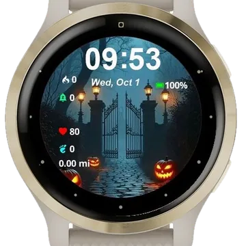 Halloween Decor Garmin watch face preview
