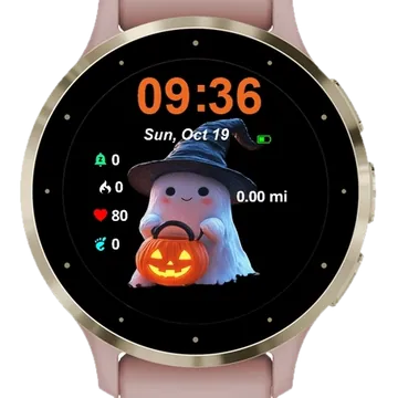 Halloween Ghost Garmin watch face preview