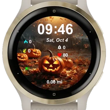 Halloween Holiday Pumpkins Garmin watch face preview