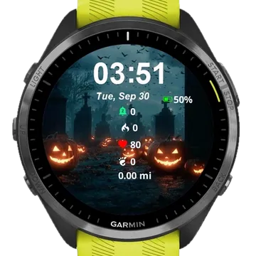 Halloween Jackolanterns Garmin watch face preview
