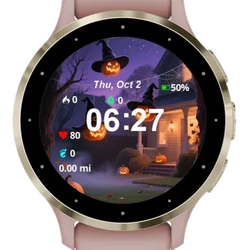 Halloween Night Decor Garmin watch face preview