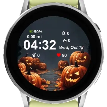 Halloween Pumpkin Garmin watch face preview
