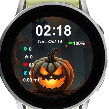 Halloween Pumpkin Garmin watch face preview