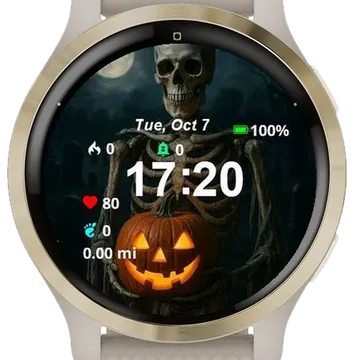 Halloween Pumpkin Garmin watch face preview
