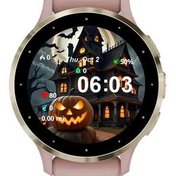 Halloween Pumpkins Garmin watch face preview