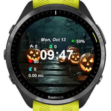 Halloween Pumpkins Garmin watch face preview