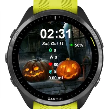 Halloween Pumpkins Garmin watch face preview