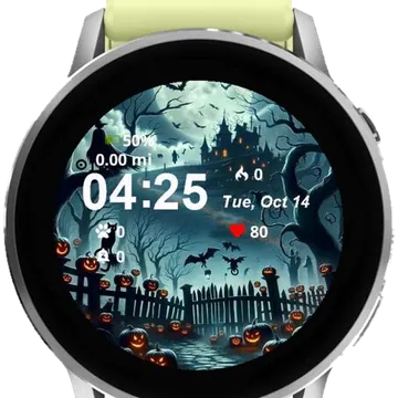 Halloween Pumpkins Garmin watch face preview