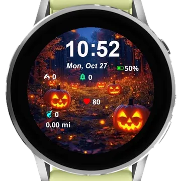 Halloween Pumpkins Garmin watch face preview