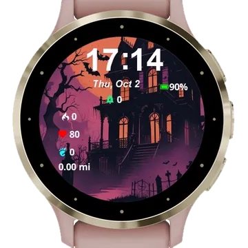 Halloween Scene Garmin watch face preview