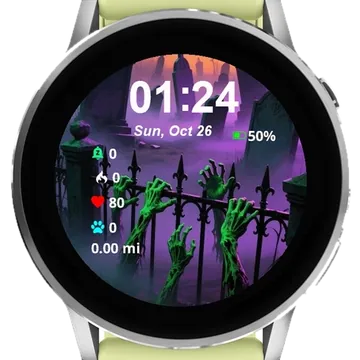 Halloween Zombie Garmin watch face preview