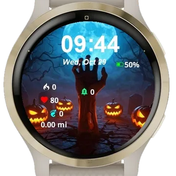 Hand Halloween Garmin watch face preview