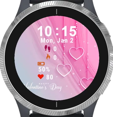 Hanging Hearts Garmin watch face preview
