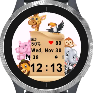Happy Animals Garmin watch face preview