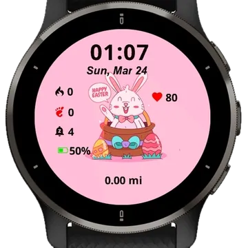 Happy Bunnies Garmin watch face preview