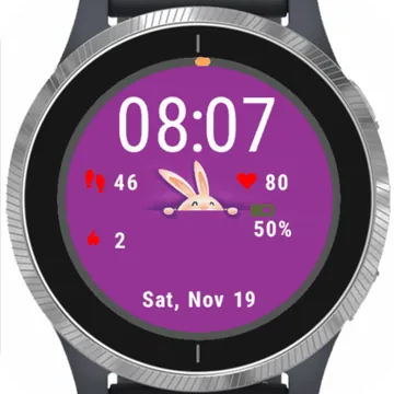 Happy Bunny Garmin watch face preview