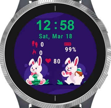 Happy Bunny Garmin watch face preview