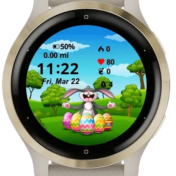 Happy Bunny Easter Garmin watch face preview