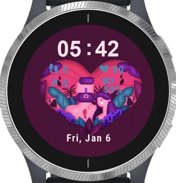 Happy Couple Garmin watch face preview