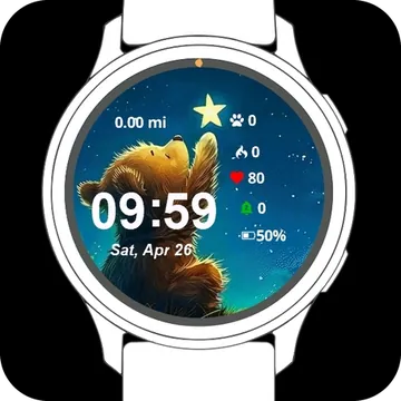 Happy Cute Bear Garmin watch face preview