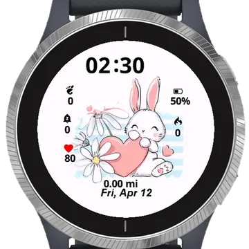 Happy Cute Bunny Garmin watch face preview