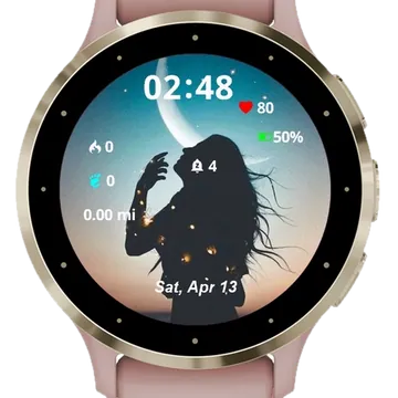 Happy Cute Girl Garmin watch face preview
