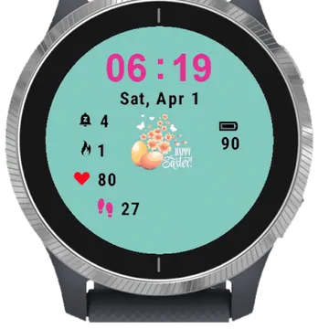 Happy Easter Garmin watch face preview