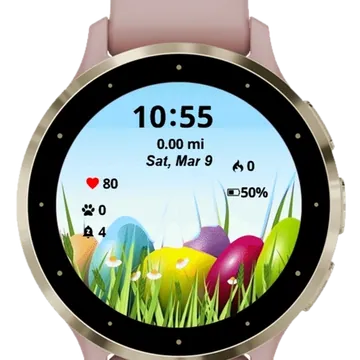 Happy Easter Bunny Garmin watch face preview
