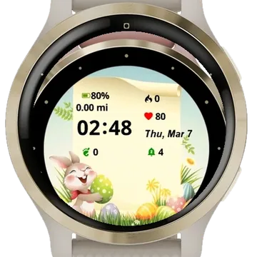 Happy Easter Bunny Garmin watch face preview