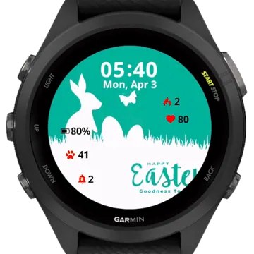 Happy Easter Day Garmin watch face preview