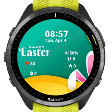 Happy Easter Day Garmin watch face preview