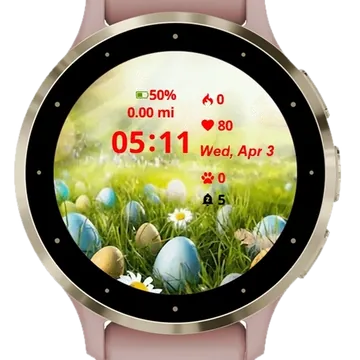 Happy Easter Day Spring Garmin watch face preview