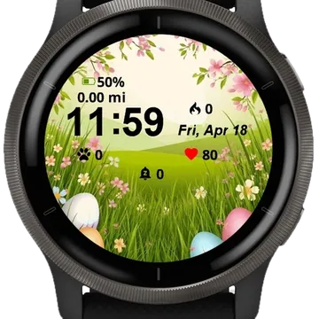 Happy Easter Landscape Garmin watch face preview