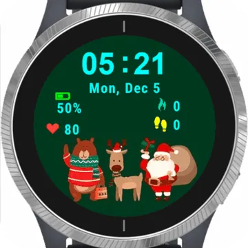 Happy Family Christmas Garmin watch face preview