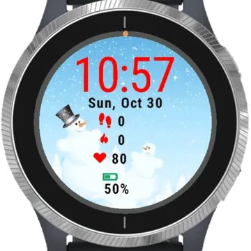 Happy Family Of Snowmen Garmin watch face preview