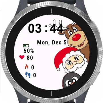Happy Family Santa Clause Garmin watch face preview
