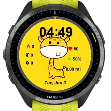 Happy Giraffe Garmin watch face preview