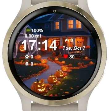 Happy Halloween Day Garmin watch face preview