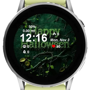 Happy Halloween Grass Garmin watch face preview