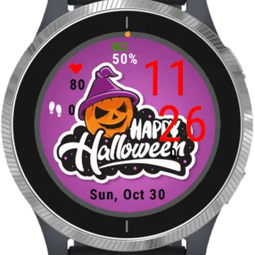 Happy Halloween Pumpkins 2 Garmin watch face preview