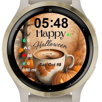 Happy Halloween Pumpkins Garmin watch face preview
