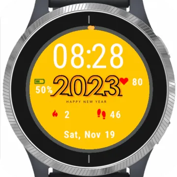 Happy New Year Garmin watch face preview