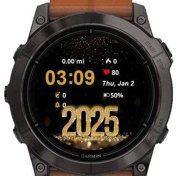 Happy New Year 2025 Garmin watch face preview