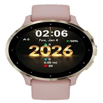 Happy New Year 2026 Garmin watch face preview