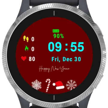Happy New Year Garmin watch face preview