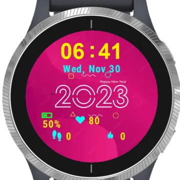 Happy New Year Text Garmin watch face preview