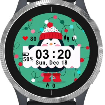 Happy Penguin Garmin watch face preview