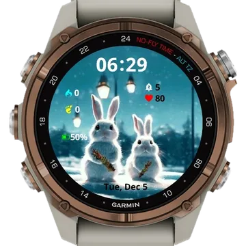 Happy Rabbit Garmin watch face preview