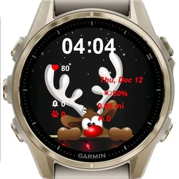 Happy Reindeer Garmin watch face preview