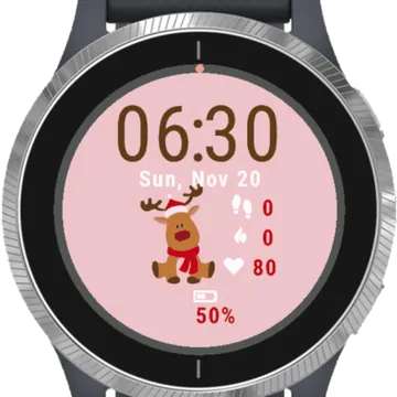 Happy Reindeer Garmin watch face preview